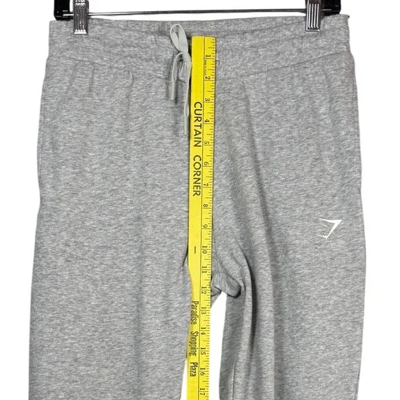 Gymshark Crest Joggers Mens Small Light Grey Marl B1A3V Sweatpants Drawstring - Picture 4 of 8